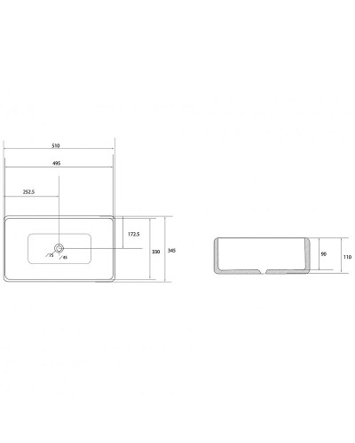 Раковина-чаша Abber Rechteck 51 AC2207 Белая