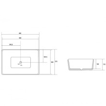 Раковина-чаша Abber Rechteck 48 AC2212 Белая