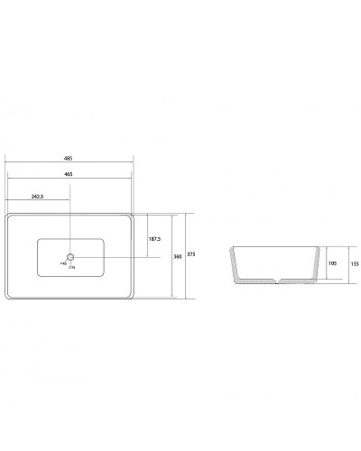 Раковина-чаша Abber Rechteck 48 AC2212 Белая