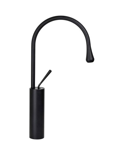 Комплект раковины-чаши Bronze de Luxe 50 1395 со смесителем Scandi 9015B Черная с золотым ободом