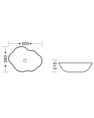 Комплект раковины-чаши Bronze de Luxe 50 1395 со смесителем Scandi 9015B Черная с золотым ободом
