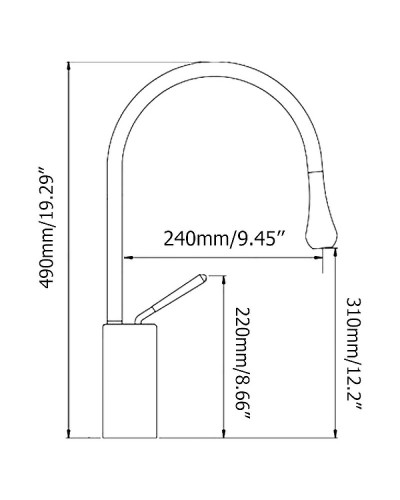 Комплект раковины-чаши Bronze de Luxe 50 1395 со смесителем Scandi 9015B Черная с золотым ободом