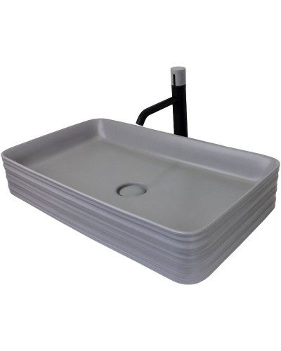 Комплект раковины-чаши Bronze de Luxe 66 1363MG со смесителем Focus 24615BG Серая матовая