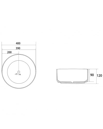 Раковина-чаша Abber Bequem 40 AC2109BG Золото матовое Черная