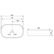 Раковина-чаша Abber Bequem 80 AC2110 Белая