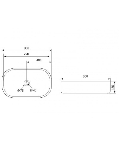 Раковина-чаша Abber Bequem 80 AC2110 Белая