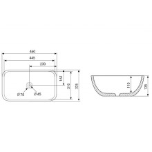 Раковина-чаша Abber Rechteck 46 AC2200GS Серебро