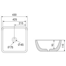 Раковина-чаша Abber Rechteck 43 AC2205GG Золото