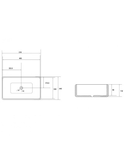 Раковина-чаша Abber Rechteck 51 AC2207MB Черная матовая