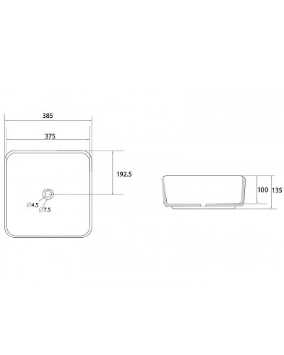 Раковина-чаша Abber Rechteck 39 AC2211MS Серебро матовое