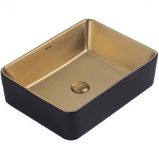 Раковина-чаша Abber Rechteck 49 AC2212BG Золото матовое Черная