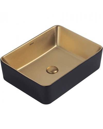 Раковина-чаша Abber Rechteck 49 AC2212BG Золото матовое Черная