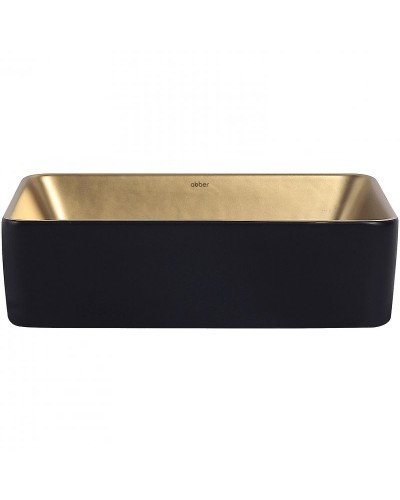 Раковина-чаша Abber Rechteck 49 AC2212BG Золото матовое Черная