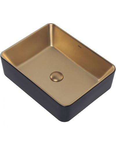 Раковина-чаша Abber Rechteck 49 AC2212BG Золото матовое Черная