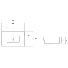 Раковина-чаша Abber Rechteck 49 AC2212BG Золото матовое Черная