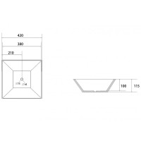 Раковина-чаша Abber Rechteck 42 AC2214MB Черная матовая