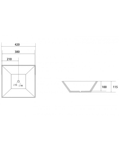 Раковина-чаша Abber Rechteck 42 AC2214MB Черная матовая