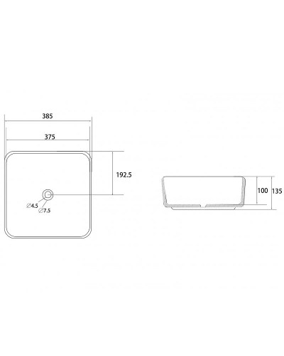 Раковина-чаша Abber Rechteck 39 AC2211 Белая