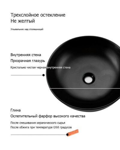 Раковина-чаша Gappo 42 GT105-8 Черная матовая