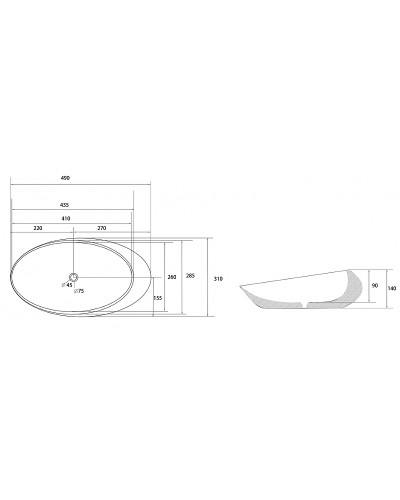 Раковина-чаша Abber Bequem 49 AC2107BS Черный матовый Серебро
