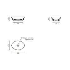 Раковина-чаша GSI Pura 60 884217 Cenere opaco