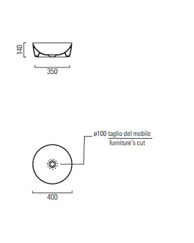 Раковина-чаша GSI Nubes 40 903916 Bistro Opaco