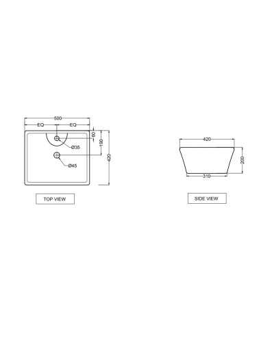 Раковина 50х42 см Jaquar Fonte FNS-WHT-40931