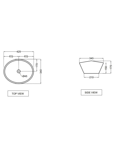 Раковина 42,5x34 см Jaquar Continental CNS-WHT-903