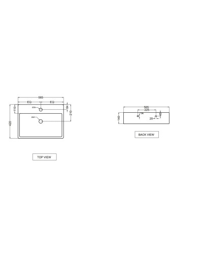 Раковина 56,5x42 см Jaquar Kubix KUS-WHT-35935