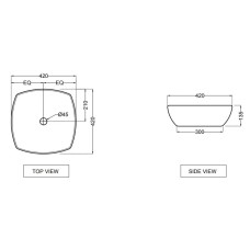 Раковина 42x42 см Jaquar Aria ARS-WHT-39901