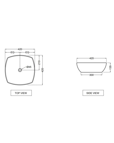 Раковина 42x42 см Jaquar Aria ARS-WHT-39901