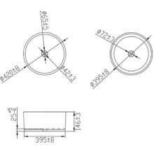 Раковина 42х42 см Bravat Affability C22284W-ENG