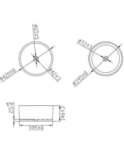 Раковина 42х42 см Bravat Affability C22284W-ENG