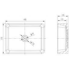Раковина 48,5х37,5 см Bravat Source C22328W-ENG