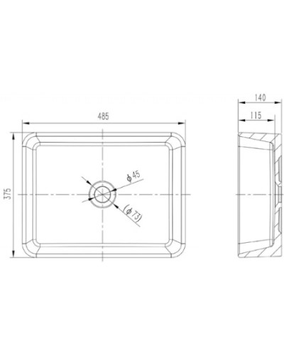 Раковина 48,5х37,5 см Bravat Source C22328W-ENG