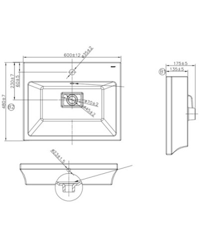 Раковина 60х48 см Bravat Phillis C22192W-1-ENG