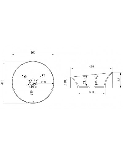 Раковина-чаша Abber Stein 46 AS2607 Белая матовая
