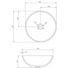 Раковина-чаша Abber Stein 40 AS2608 Белая матовая