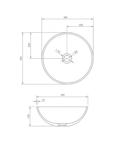 Раковина-чаша Abber Stein 40 AS2608 Белая матовая