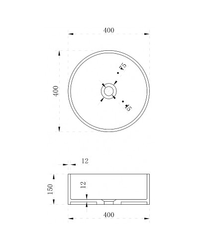 Раковина-чаша Abber Stein 40 AS2612 Белая матовая