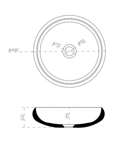 Раковина-чаша Abber Stein 40 AS2613 Белая матовая