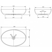 Раковина-чаша Abber Stein 60 AS2619 Белая матовая