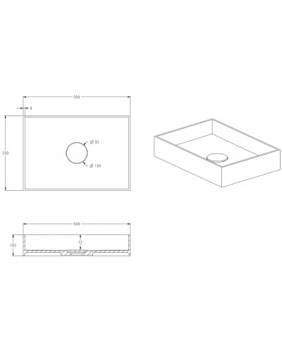 Раковина-чаша Abber Stein 50 AS2621 Белая матовая