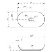 Раковина-чаша Abber Stein 56 AS2611 Белая матовая