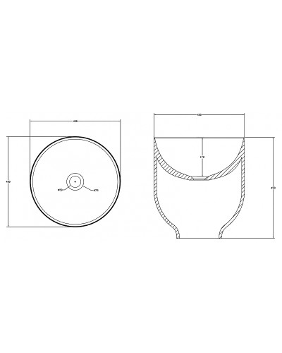 Раковина-чаша Abber Stein 40 AS2618 Белая матовая