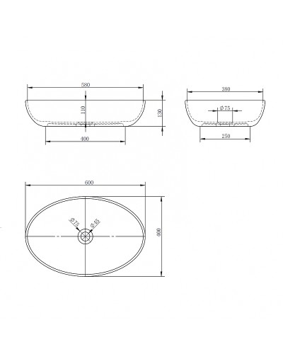 Раковина-чаша Abber Kristall 60 AT2801Aquamarin Бирюзовая
