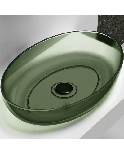 Раковина-чаша Abber Kristall 60 AT2801Vesuvian Оливковая