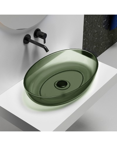 Раковина-чаша Abber Kristall 60 AT2801Vesuvian Оливковая