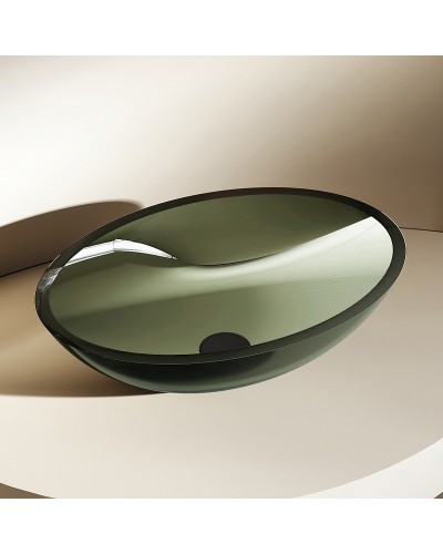 Раковина-чаша Abber Kristall 50 AT2802Vesuvian Оливковая