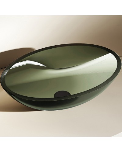 Раковина-чаша Abber Kristall 50 AT2802Vesuvian Оливковая